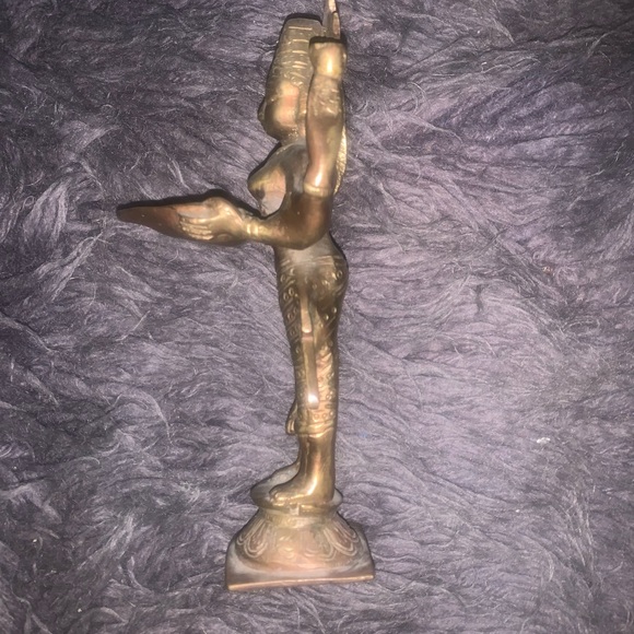 Antique Hindu Goddess Statue Lakshmi Vishnu 8” incense burner 100% brass - Picture 2 of 3